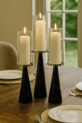 Ebon Rise Candle Holder - Set Of Three