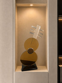 Amber Tinted Crystal Lute Instrument