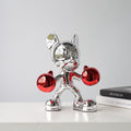 Silver Boxer Mouse Sculpture